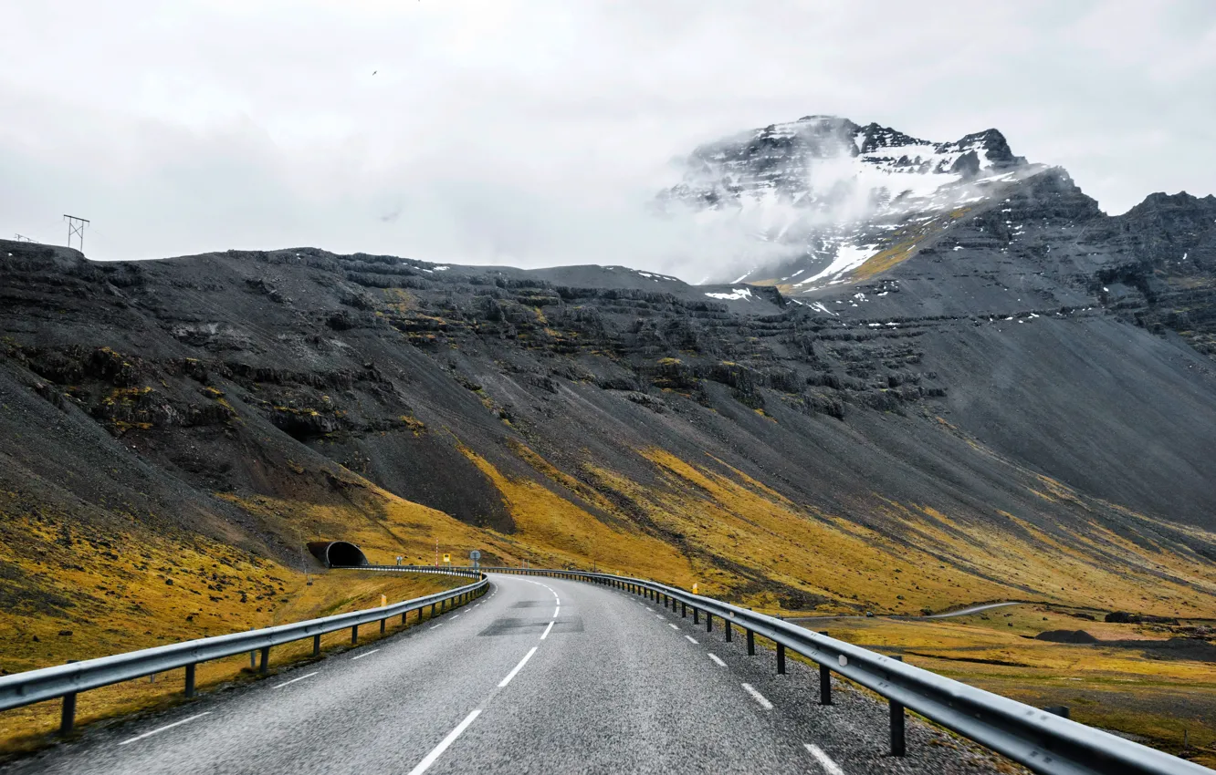 Фото обои дорога, пейзаж, горы, обои, трасса, картинка, исландия, iceland