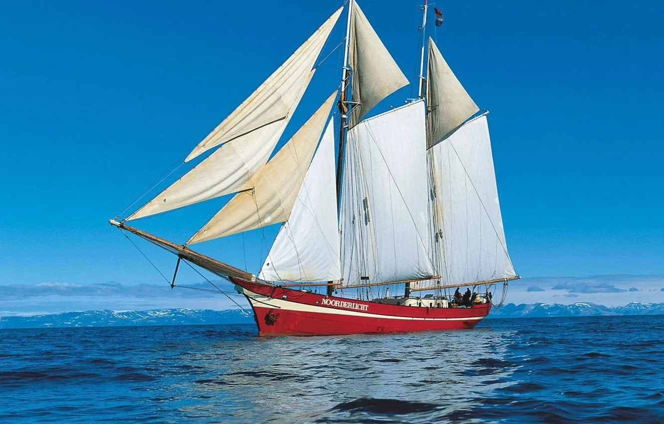 Фото обои корабль, парусник, северное море, Noorderliht