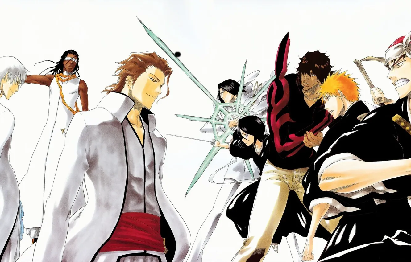 Фото обои sword, game, Bleach, anime, Kuchiki Rukia, katana, asian, Kurosaki Ichigo