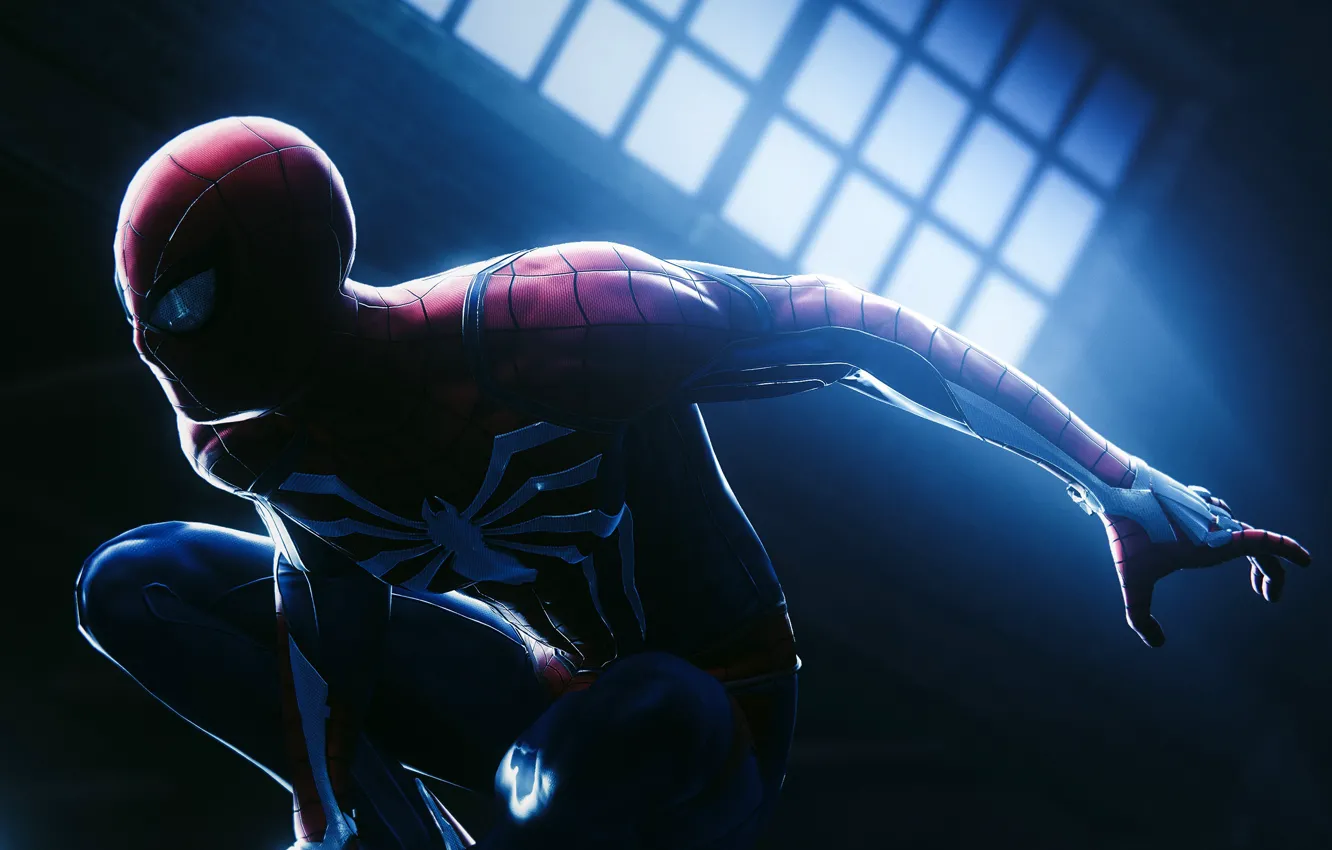 Фото обои костюм, супергерой, Человек-паук, MARVEL, Spider-Man