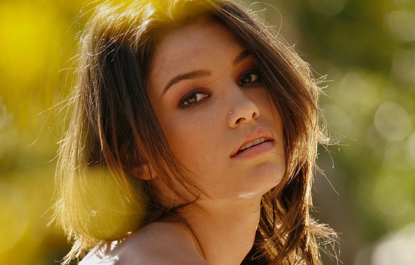 Фото обои Sofia Webber, woman, young, eyes, model, sun, hair, brunette