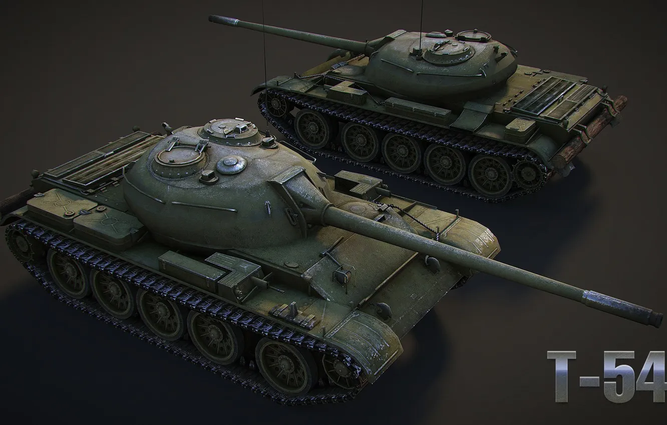Фото обои танк, USSR, СССР, танки, рендер, Т-54, WoT, Мир танков
