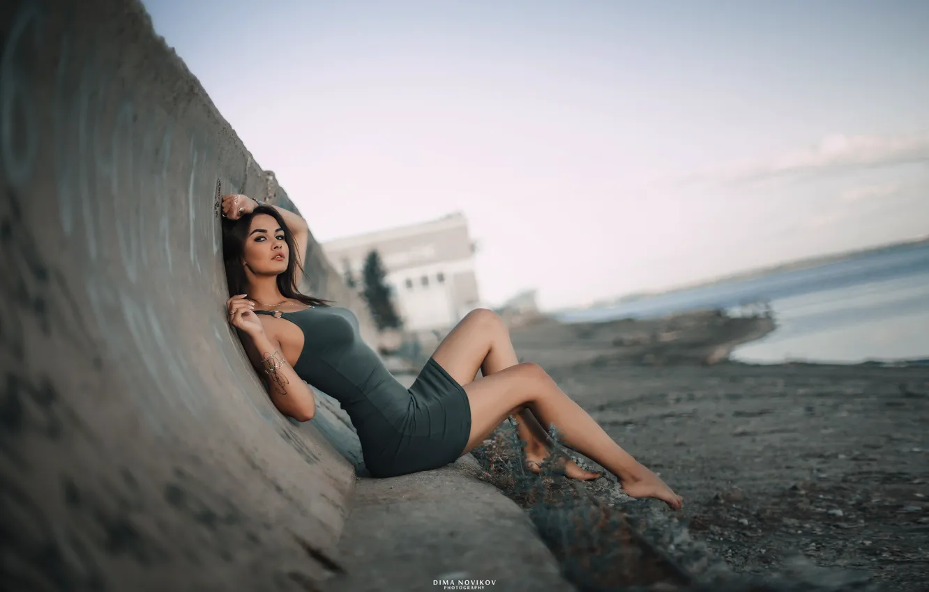 Фото обои попа, вода, девушка, поза, Дима Новиков