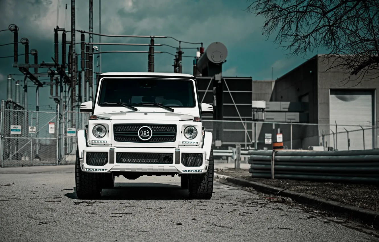 Фото обои Mercedes, Front, AMG, White, G63, Face, W463