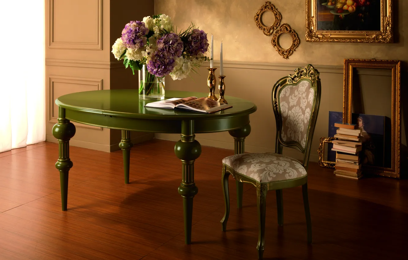 Фото обои стол, стул, classic, tomassi, классический интерьер