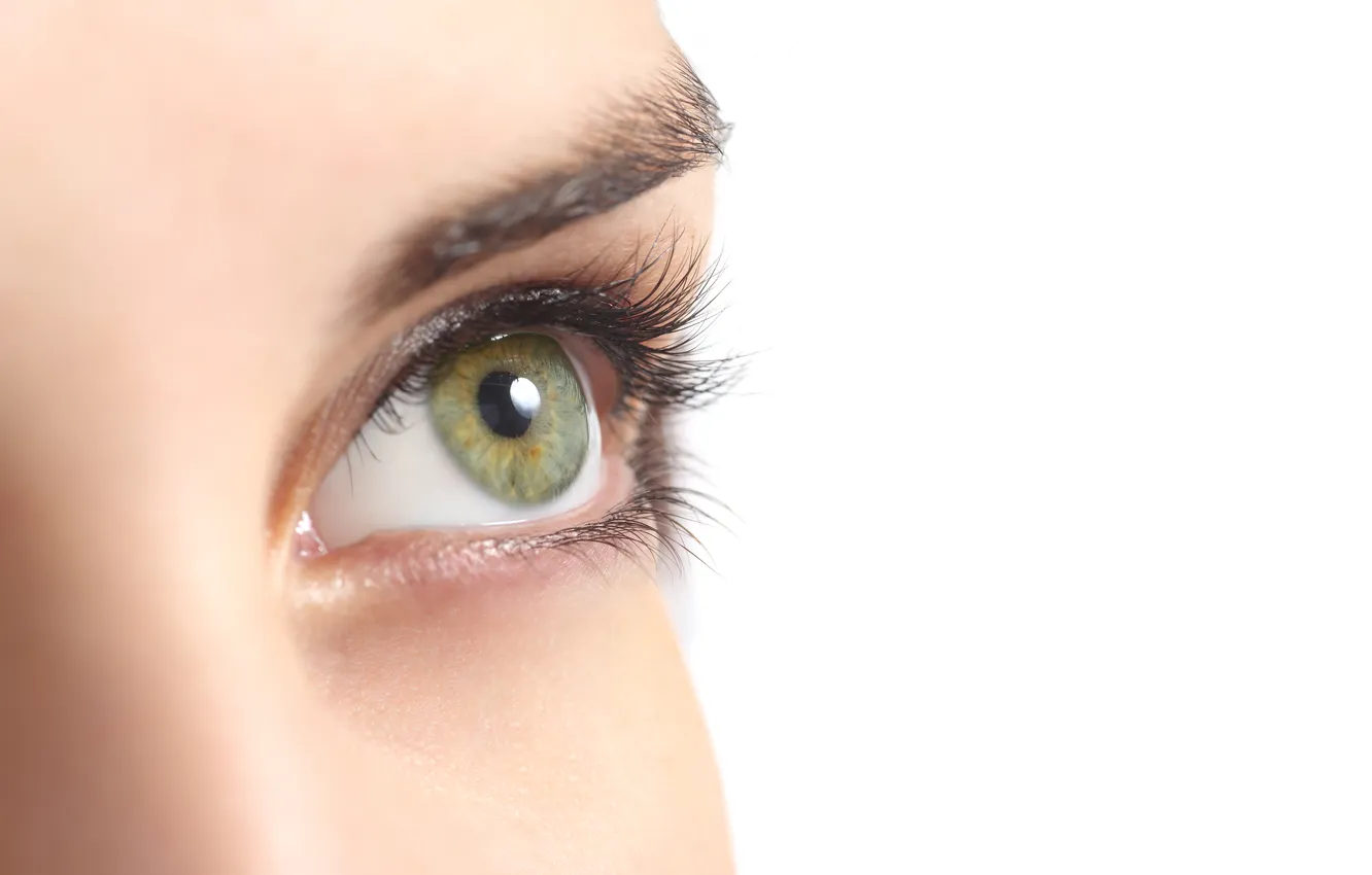 Фото обои green, woman, eyes
