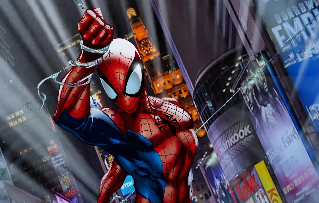 Фото обои костюм, супергерой, art, marvel comics, Peter Parker, Ultimate Spider-Man