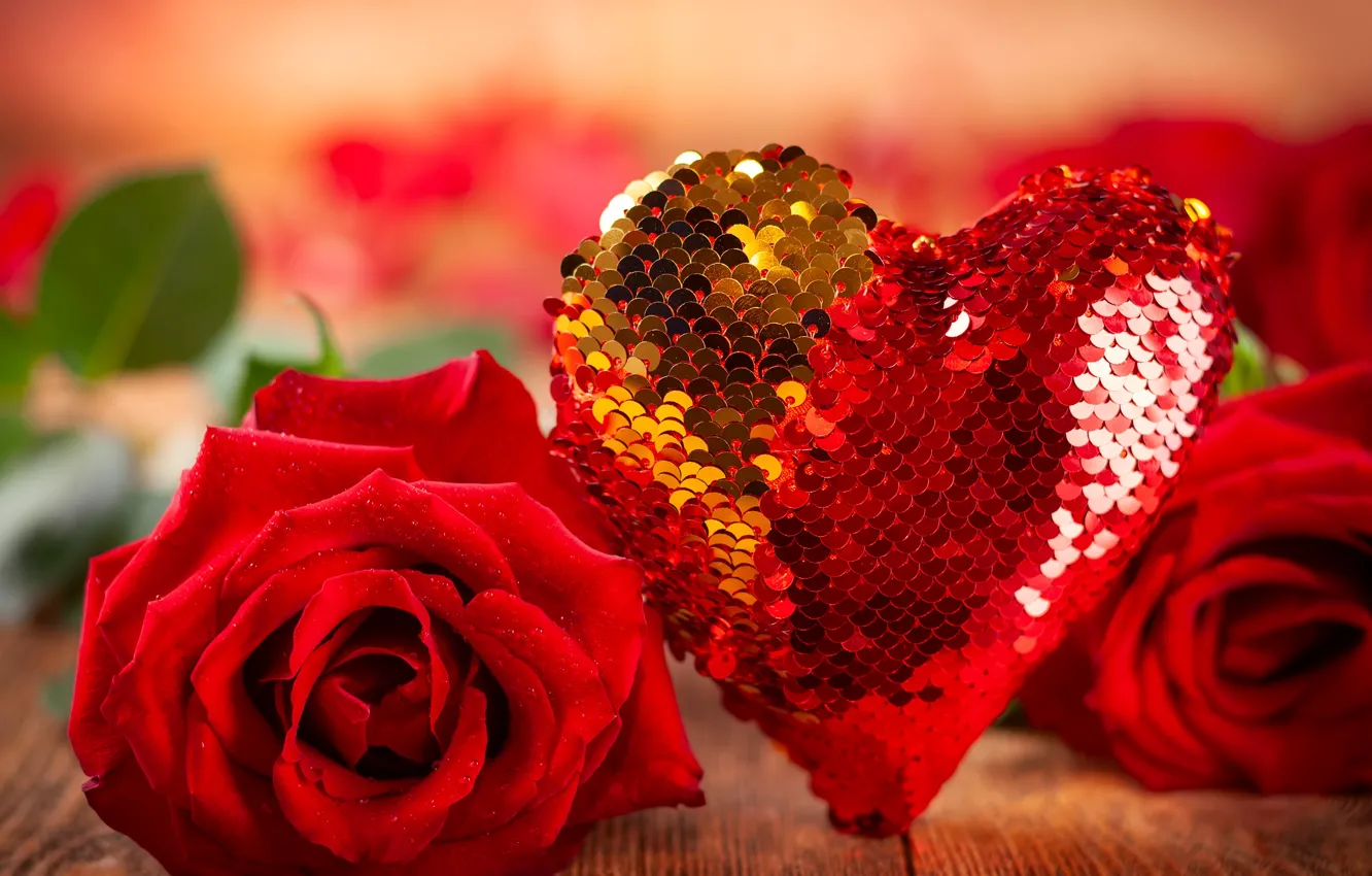 Фото обои романтика, сердце, розы, букет, красные, день святого валентина, Svetlana Kolpakova