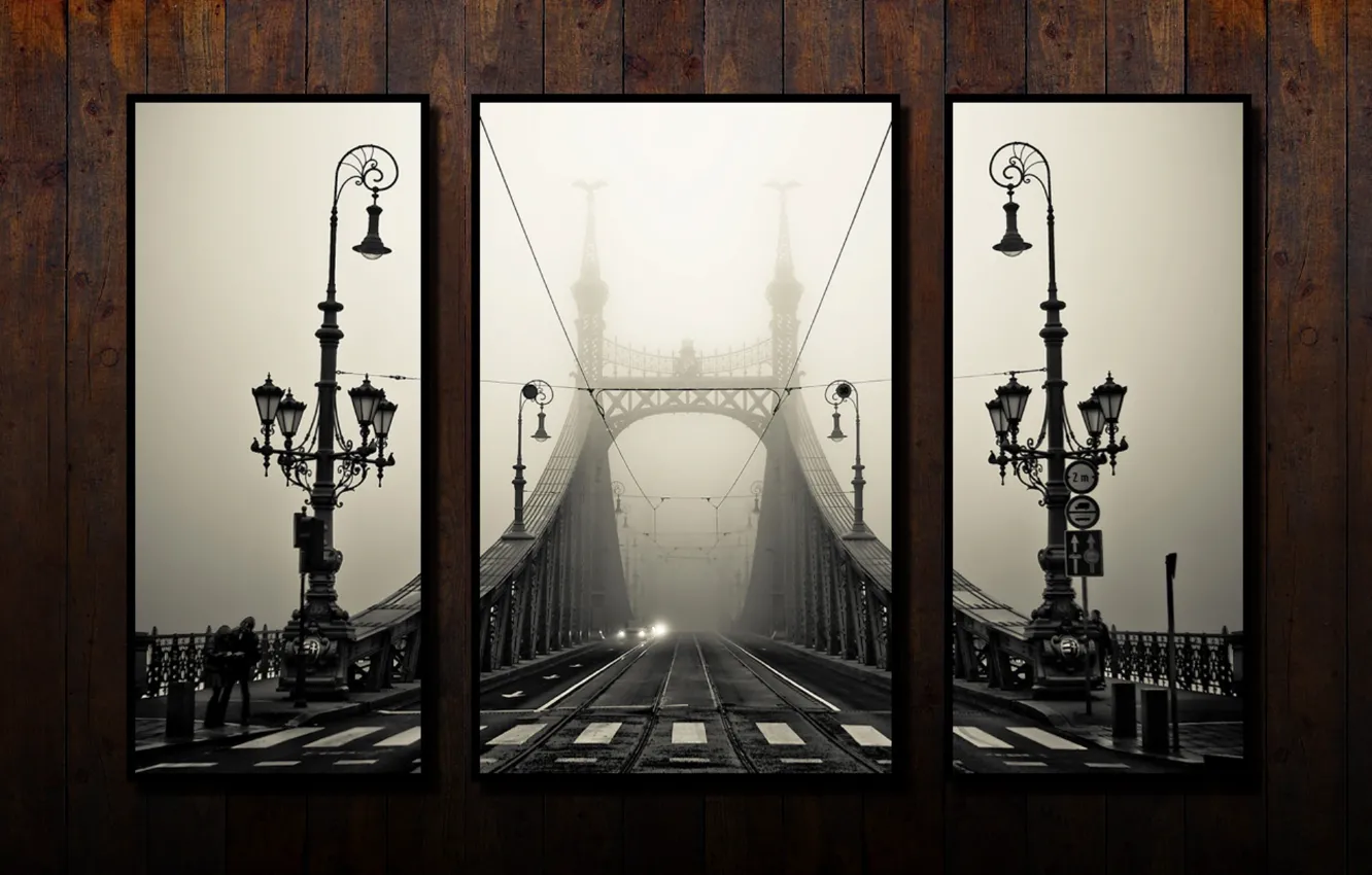 Фото обои мост, ретро, фото, фрагмент