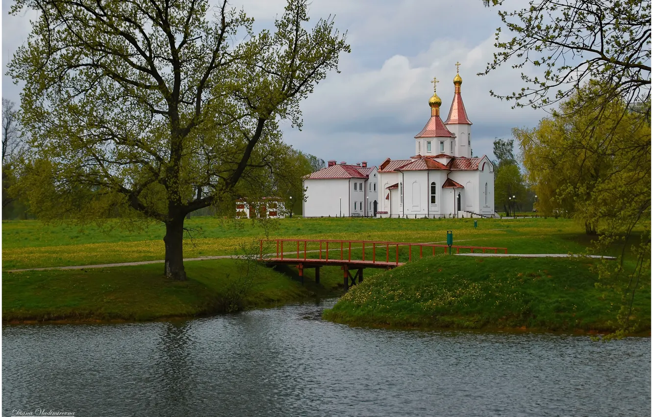 Фото обои природа, весна, храм