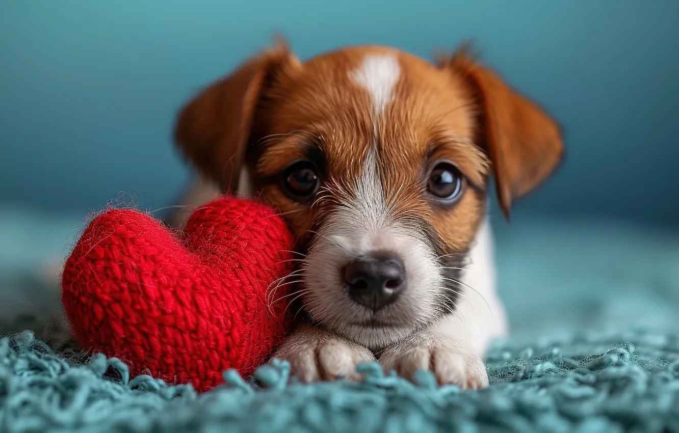Фото обои сердце, собака, милый, щенок, puppy, heart, dog, lovely