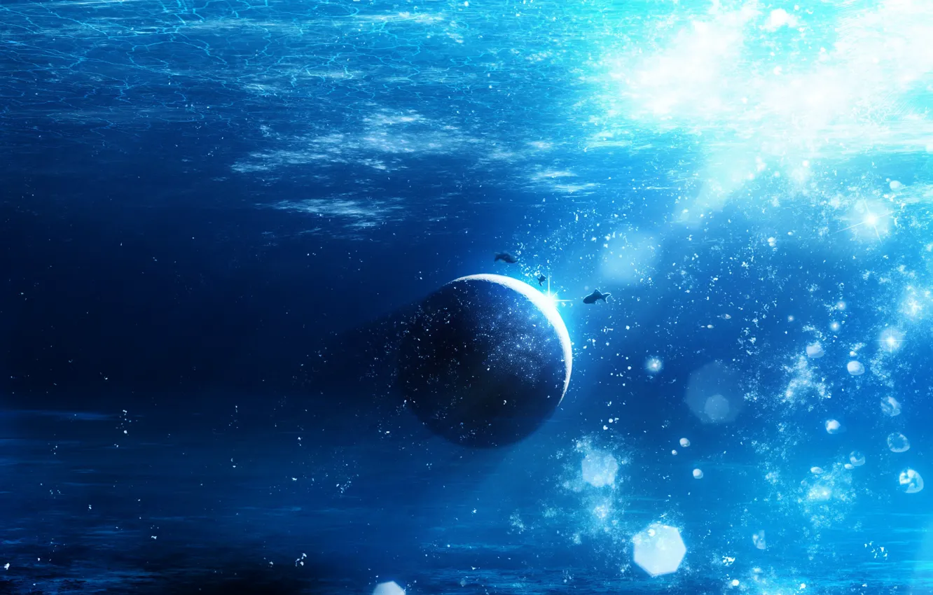 Фото обои фантастика, планета, рыба, под водой, Y_Y