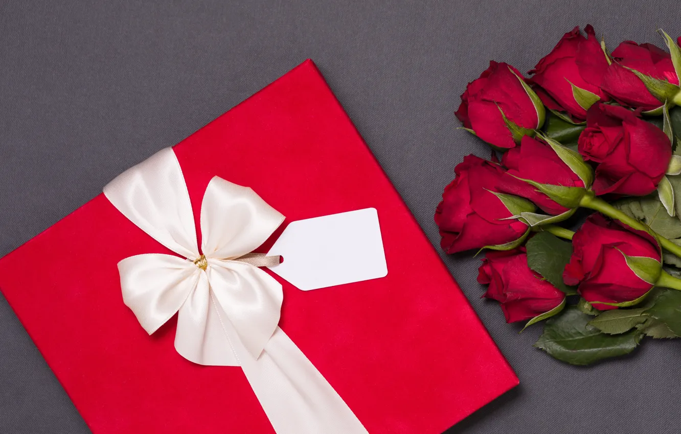 Фото обои любовь, подарок, розы, букет, красные, red, love, flowers