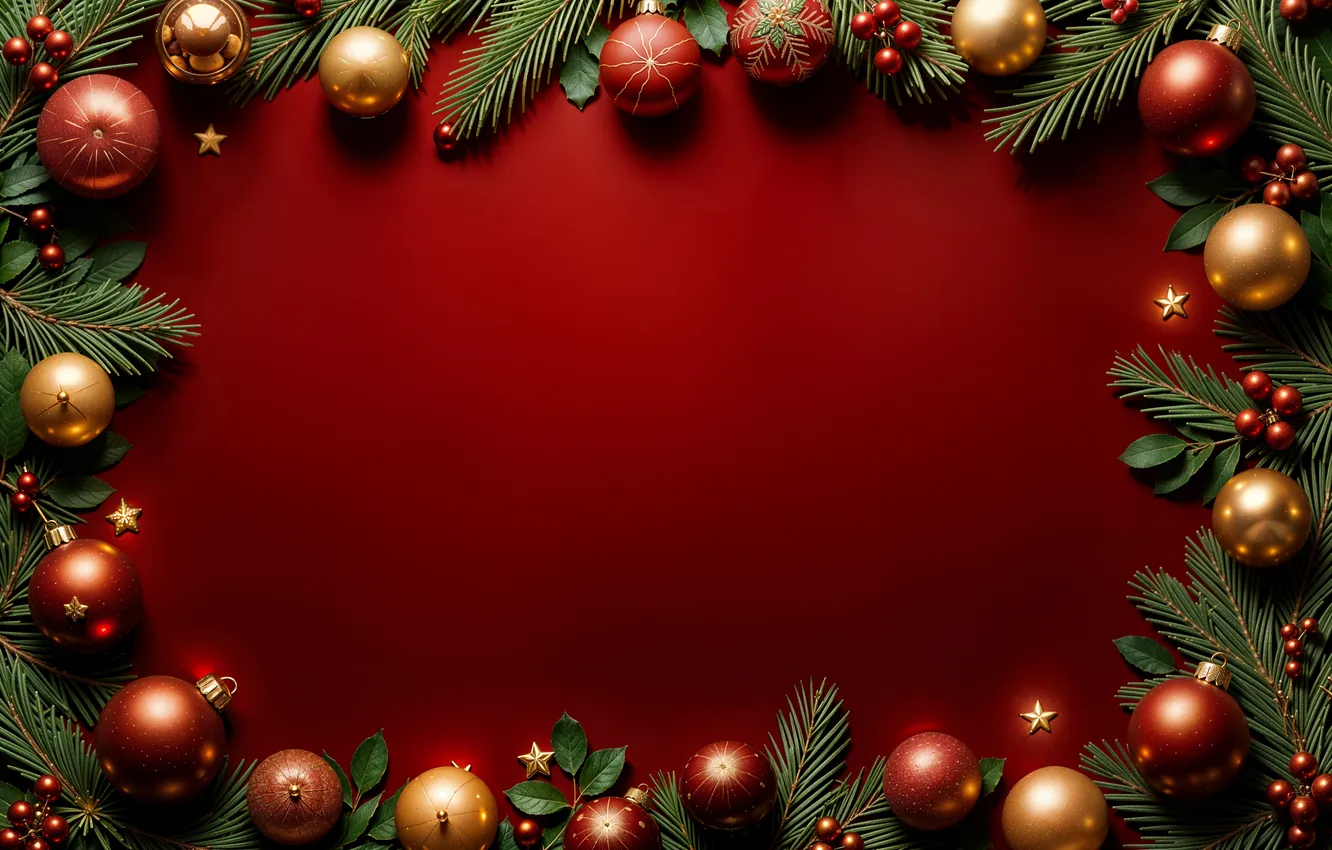 Фото обои украшения, шары, Рождество, Новый год, golden, new year, Christmas, balls