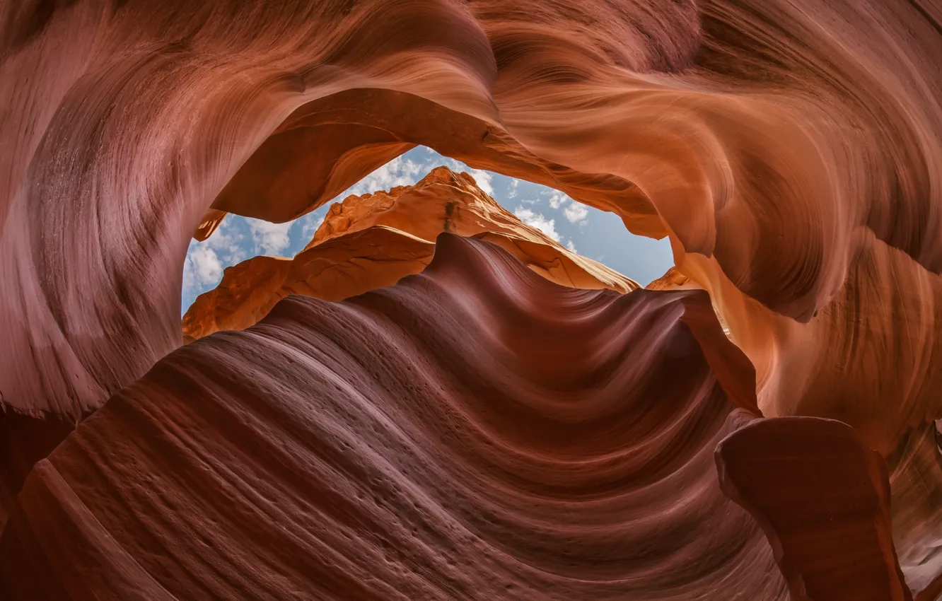 Фото обои небо, природа, скалы, каньон, пещера