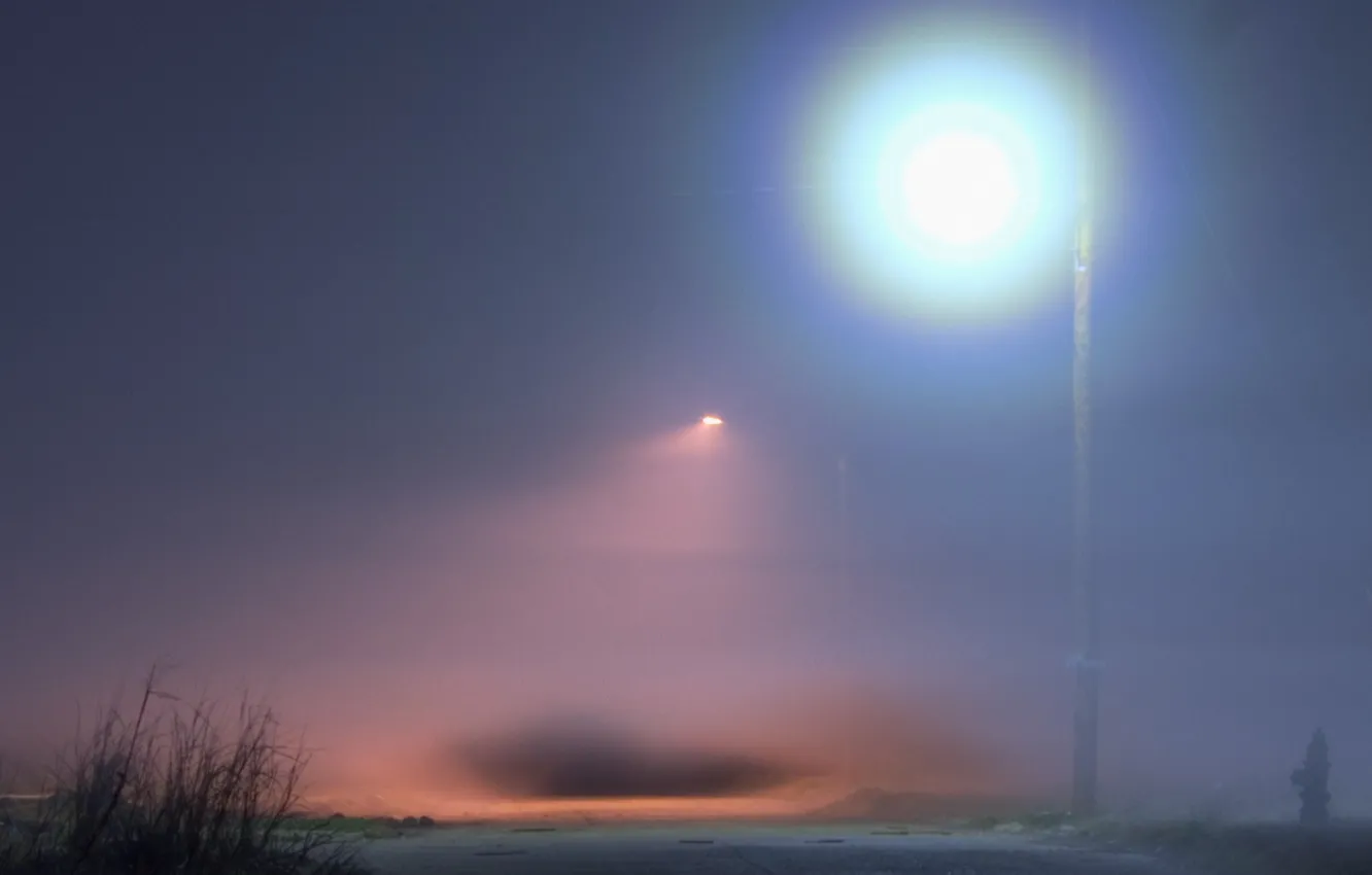 Фото обои туман, освещение, Фонарь