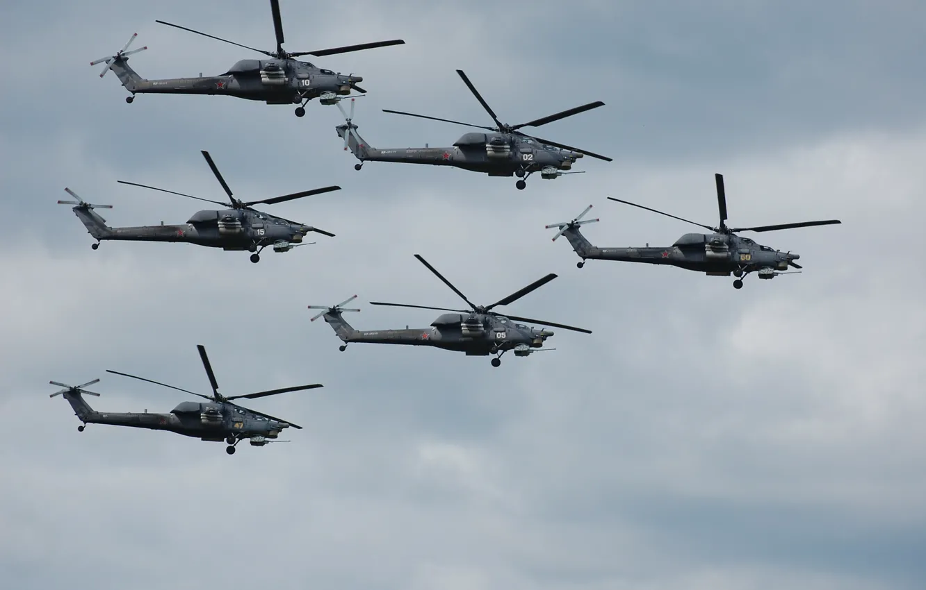Фото обои полет, вертолеты, ударные, «Беркуты», Mi-28N
