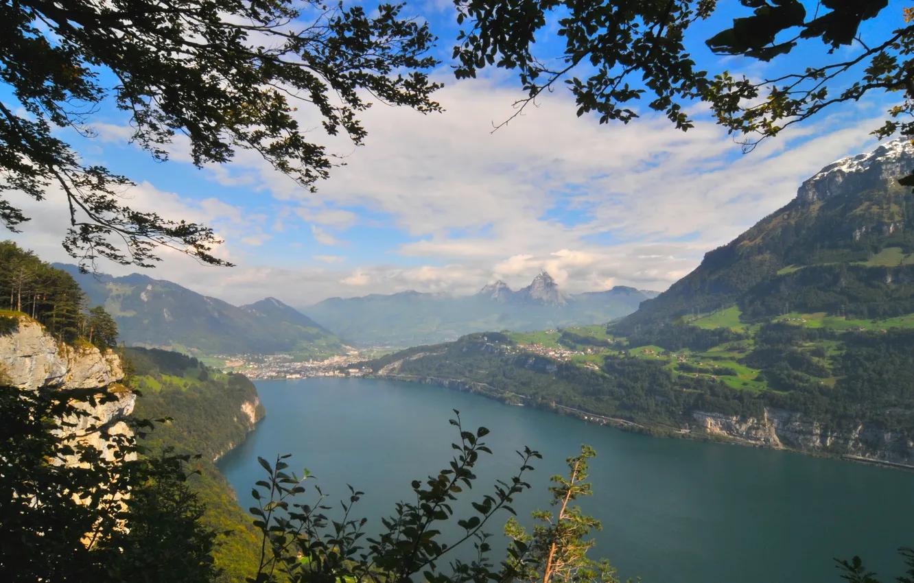 Фото обои пейзаж, природа, река, фото, Швейцария, Engelberg