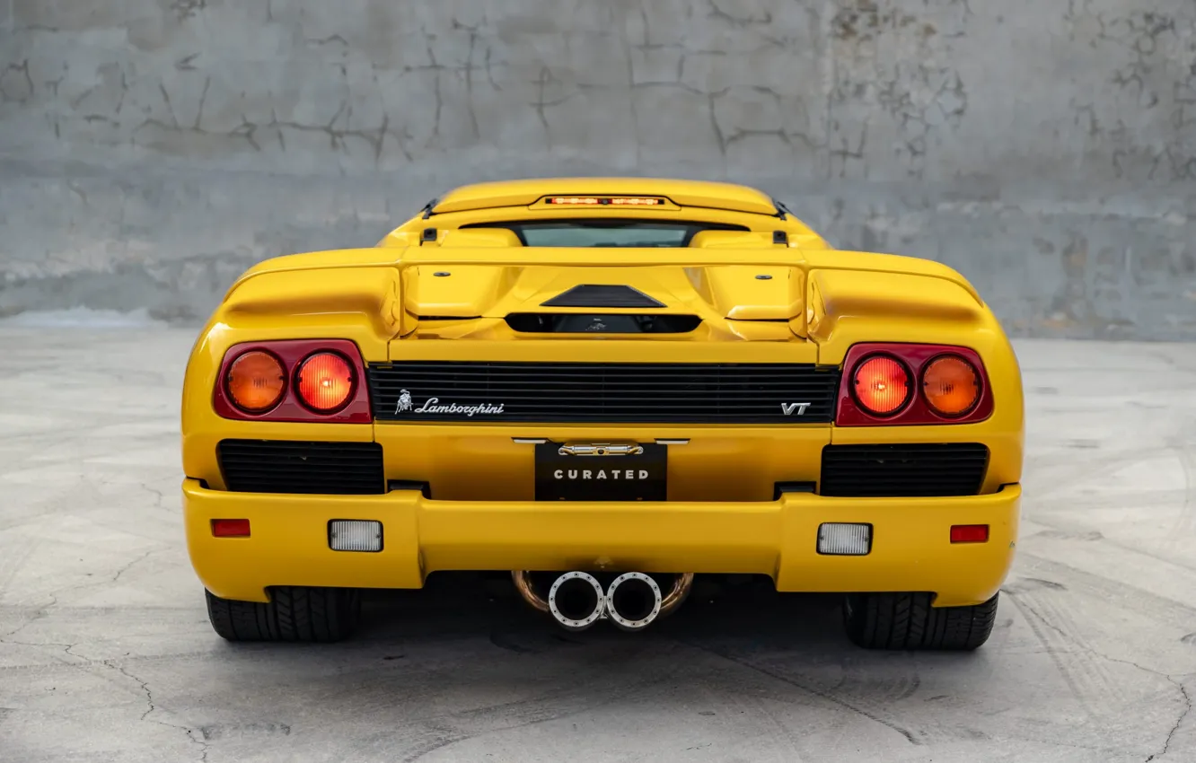 Фото обои Lamborghini, supercar, Diablo, rear view, Lamborghini Diablo VT Roadster