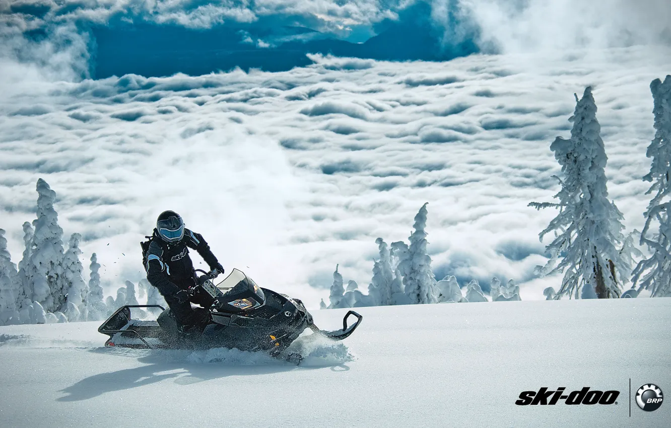 Фото обои снег, спорт, sport, snow, снегоход, xtreme, tundra, snowmobile