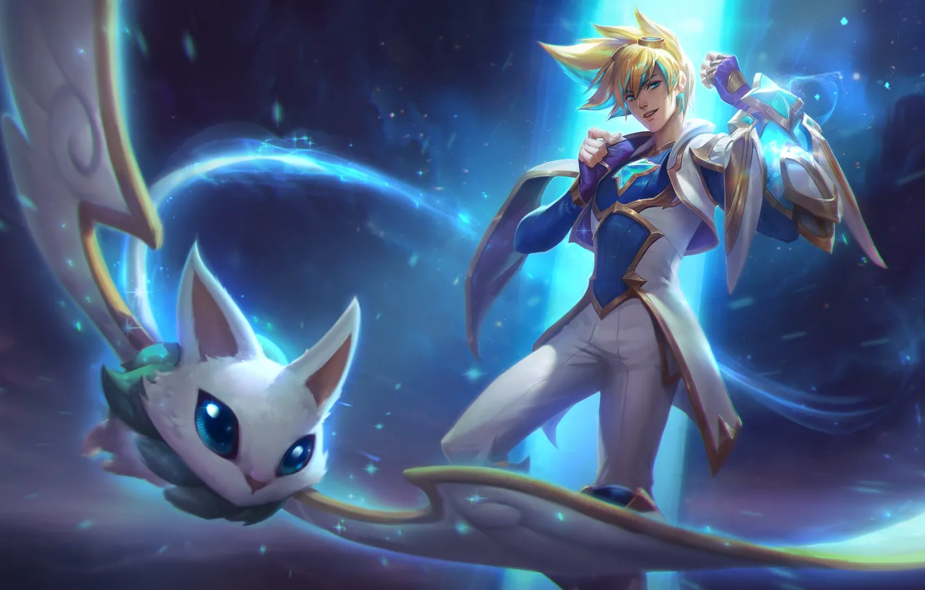 Фото обои Костюм, Звёзды, Арт, Splash, League of Legends, LoL, Artwork, Лига Легенд