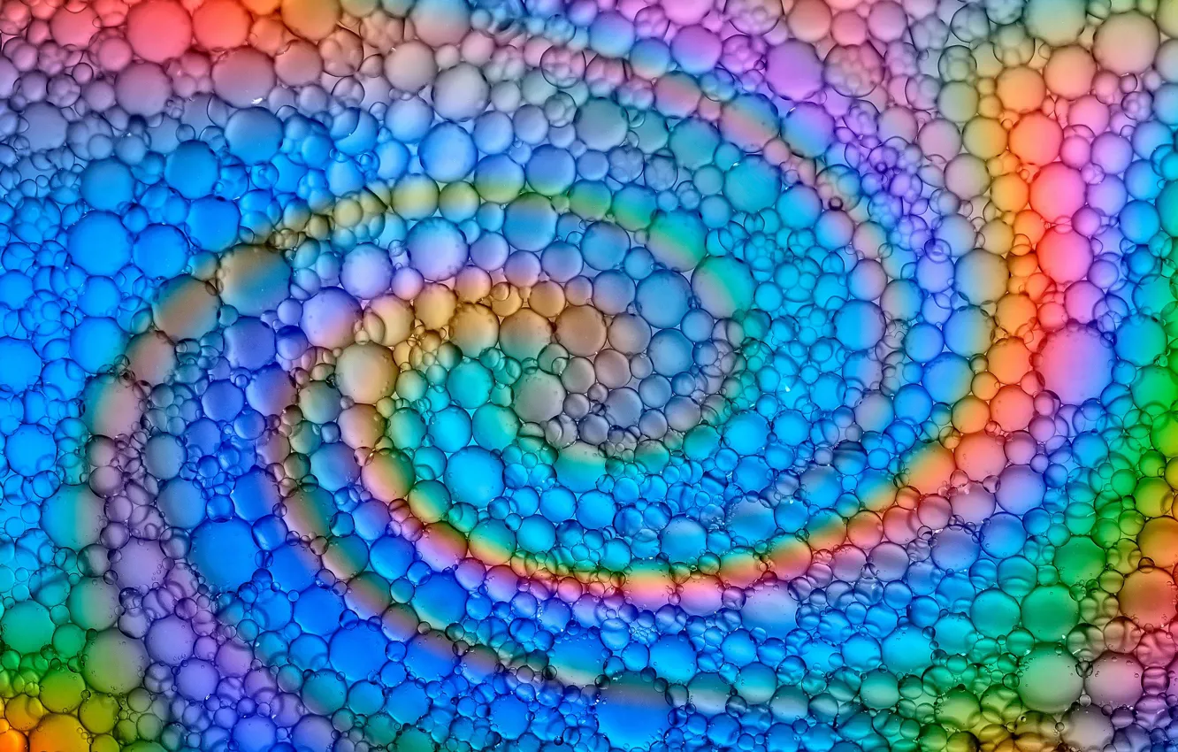 Фото обои пузырьки, узор, краски, спираль, объём