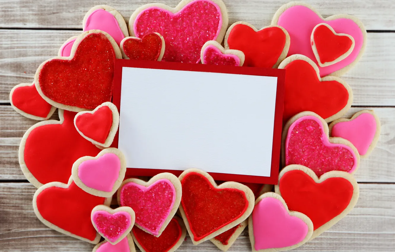 Фото обои печенье, сердечки, red, love, pink, romantic, hearts, глазурь