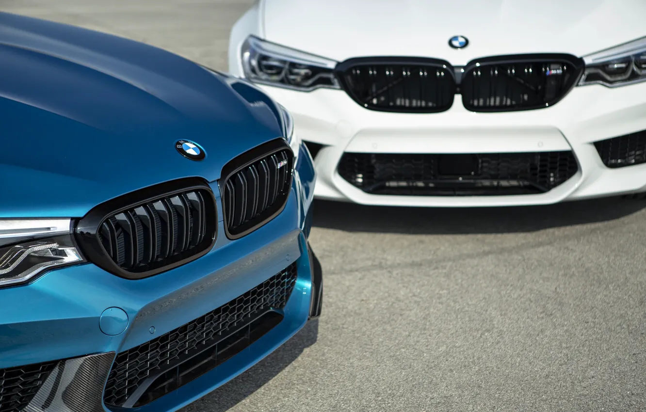 Фото обои BMW, Blue, White, F90