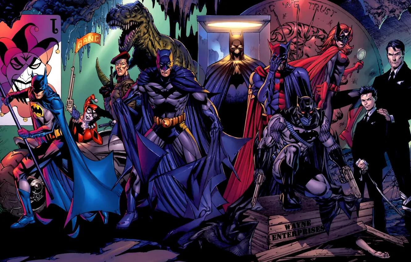 Фото обои Герои, Batman, персонажи, Харли Квинн, heroes, dc universe, batwoman, Harley Quinn