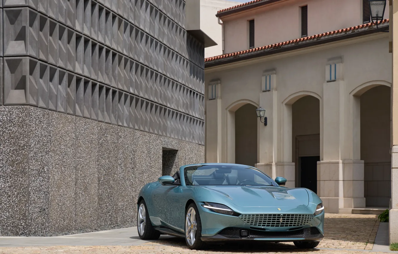 Фото обои Ferrari, sports car, Roma, front view, Ferrari Roma Spider