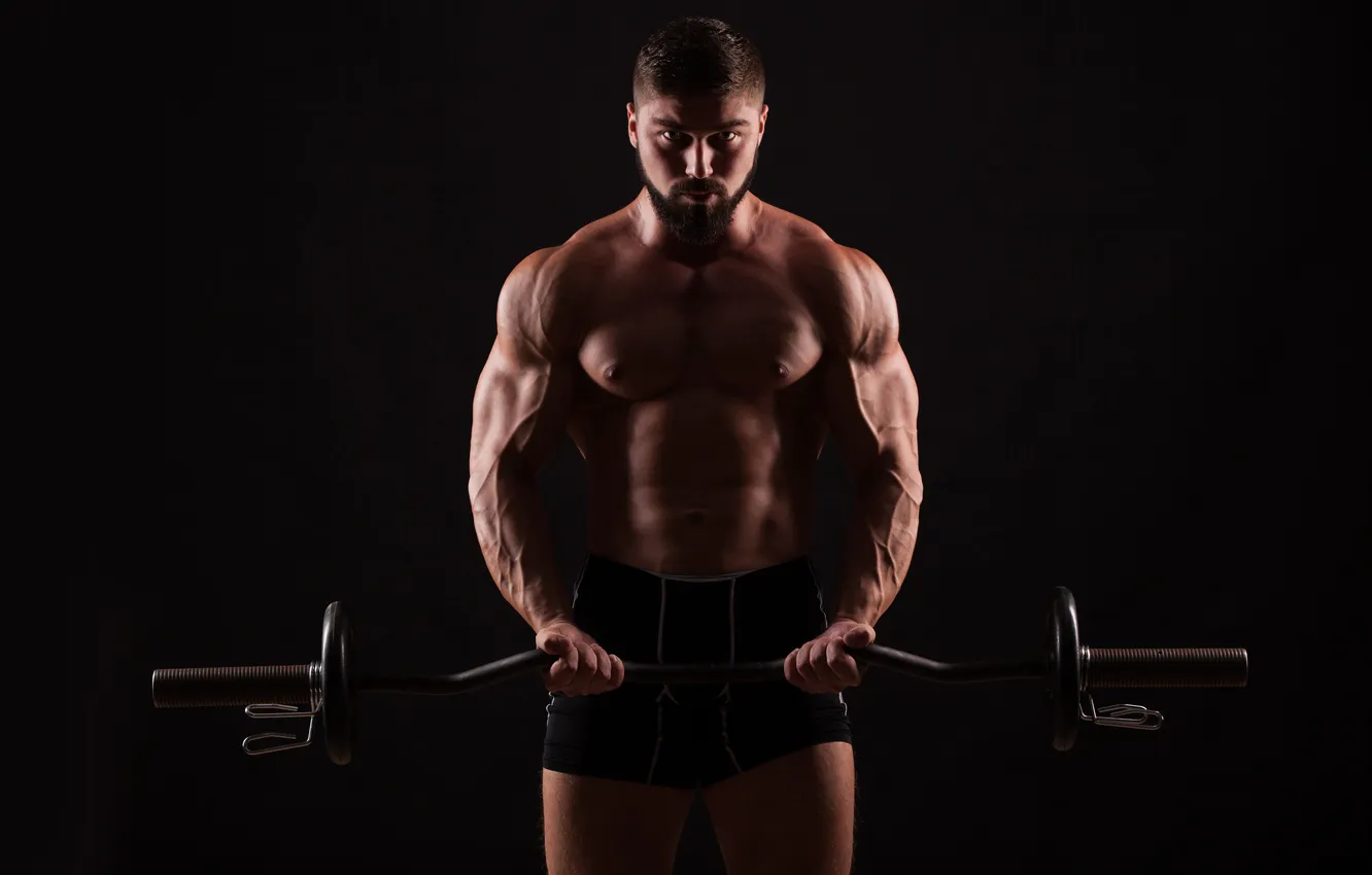 Фото обои black, body, champion, bodybuilding, biceps, bodybuilder, clapping