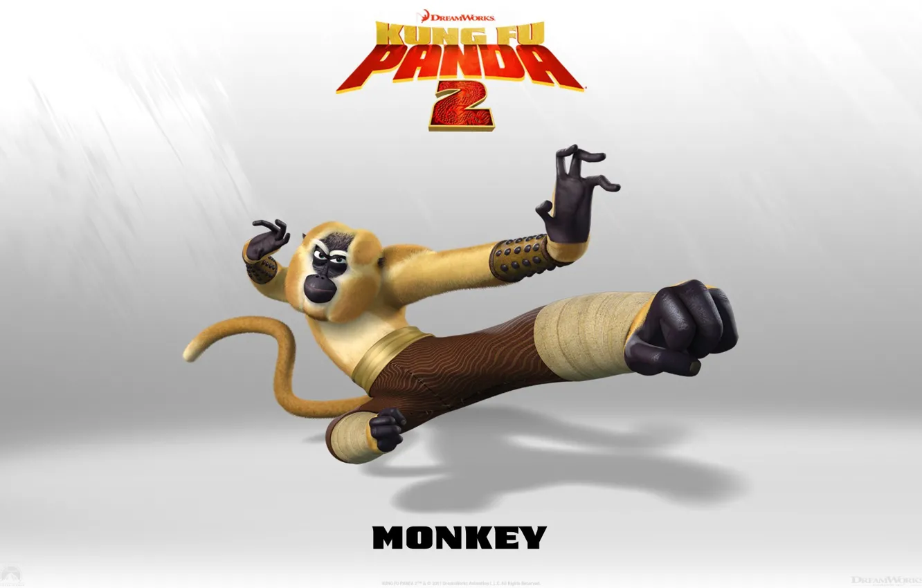 Фото обои monkey, weapon, kung Fu, Kung fu Panda, kung Fu Panda 2