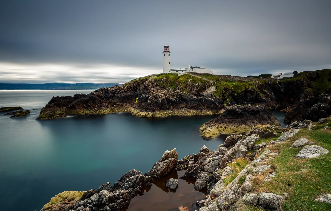 Фото обои море, скалы, берег, маяк