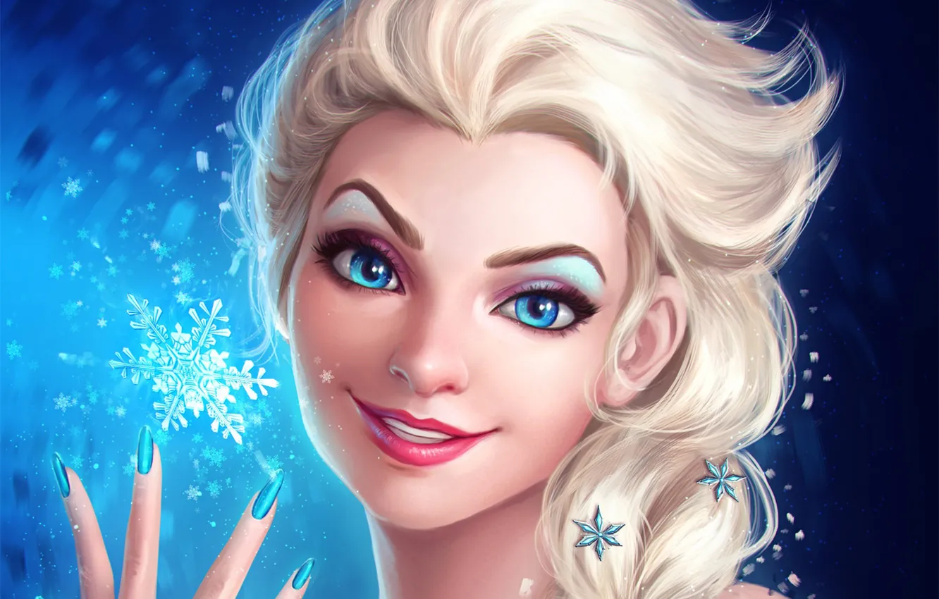 Фото обои девушка, лицо, Disney, Elsa, Snow Queen
