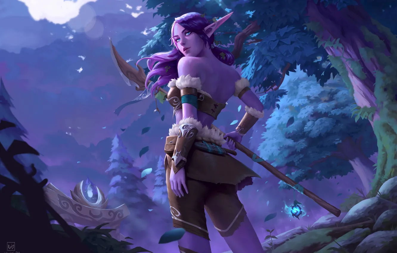 Фото обои Fantasy, Night Elf, Elf
