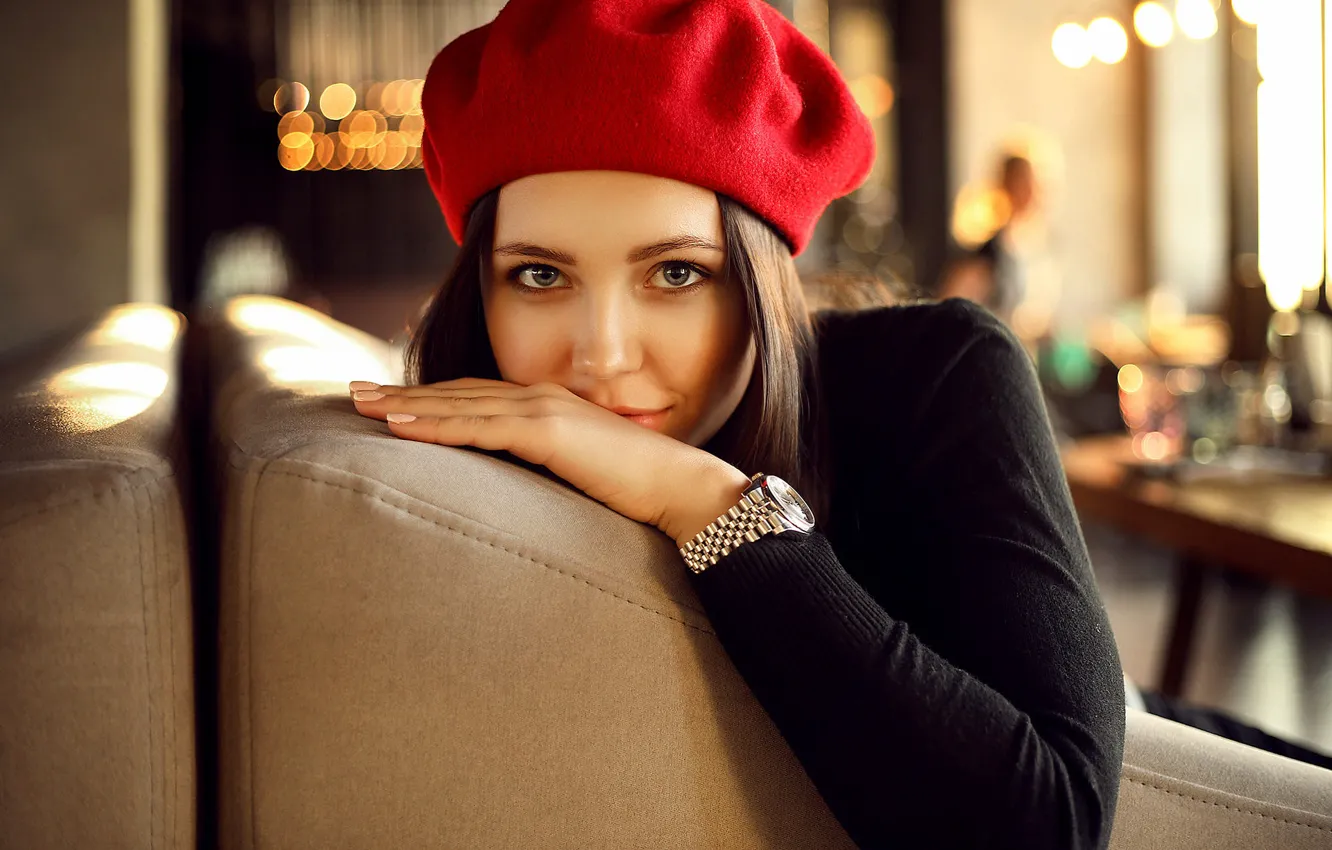 Фото обои взгляд, девушка, тепло, фото, берет, Dmitry Arhar