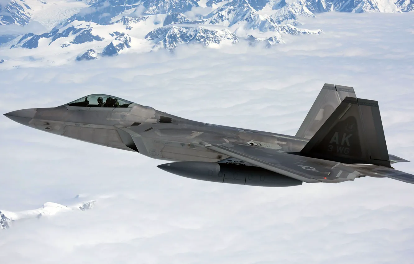 Фото обои Boeing, F-22, Raptor, малозаметный, многоцелевой истребитель пятого поколения, Lockheed Martin Corporation