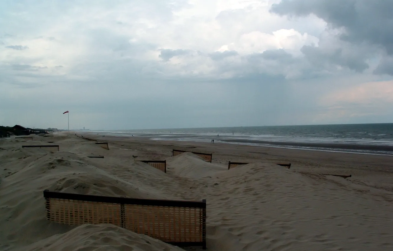 Фото обои beach, sea, clouds, sand, vacation, north sea
