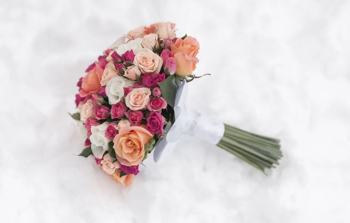 Фото обои цветы, розы, букет, pink, flowers, свадебный букет, bouquet, roses