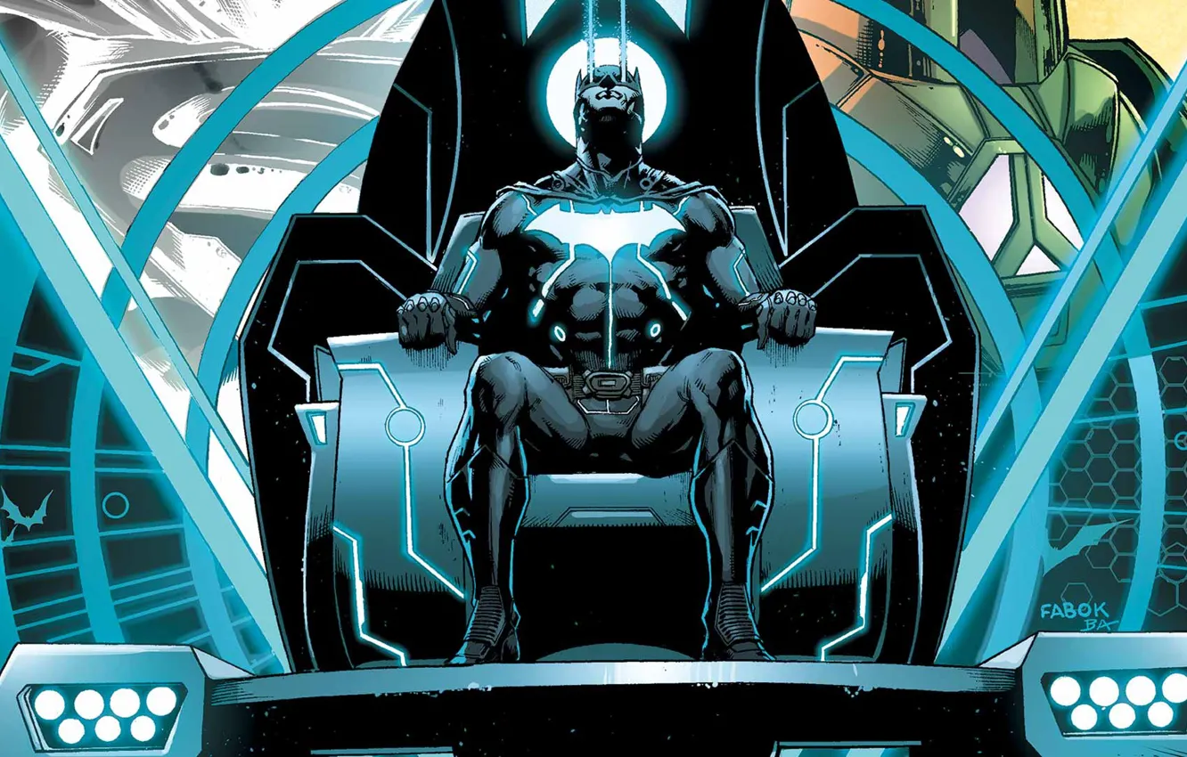Фото обои future, fantasy, Batman, chair, comics, artwork, mask, superhero