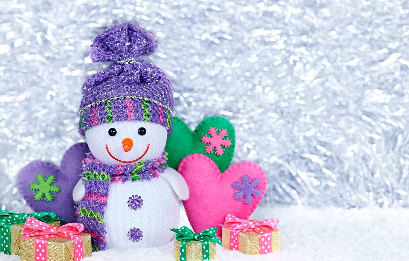 Фото обои зима, игрушка, сердце, новый год, Рождество, снеговик, Christmas, winter