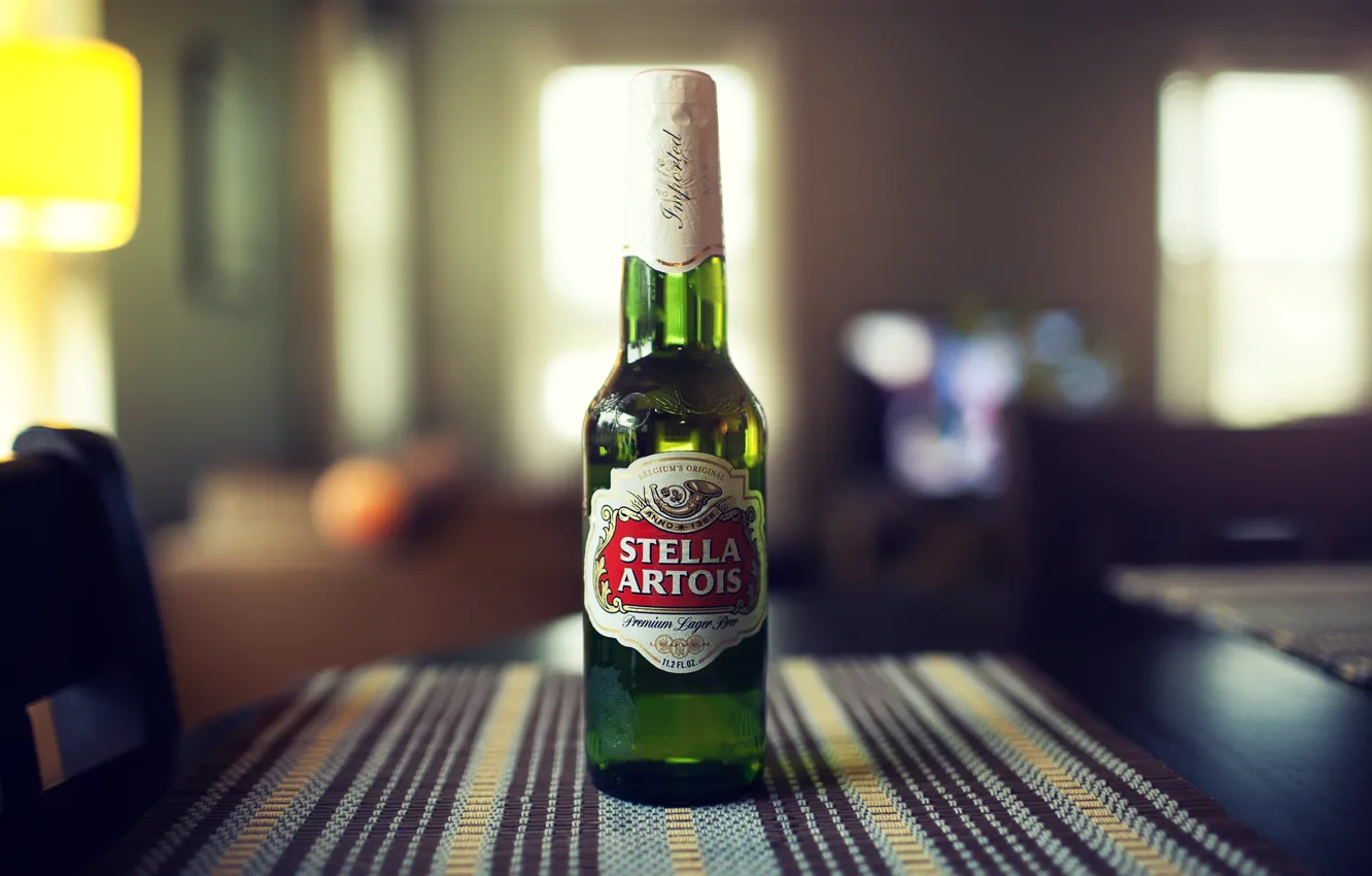 Фото обои бутылка, пиво, stella artois