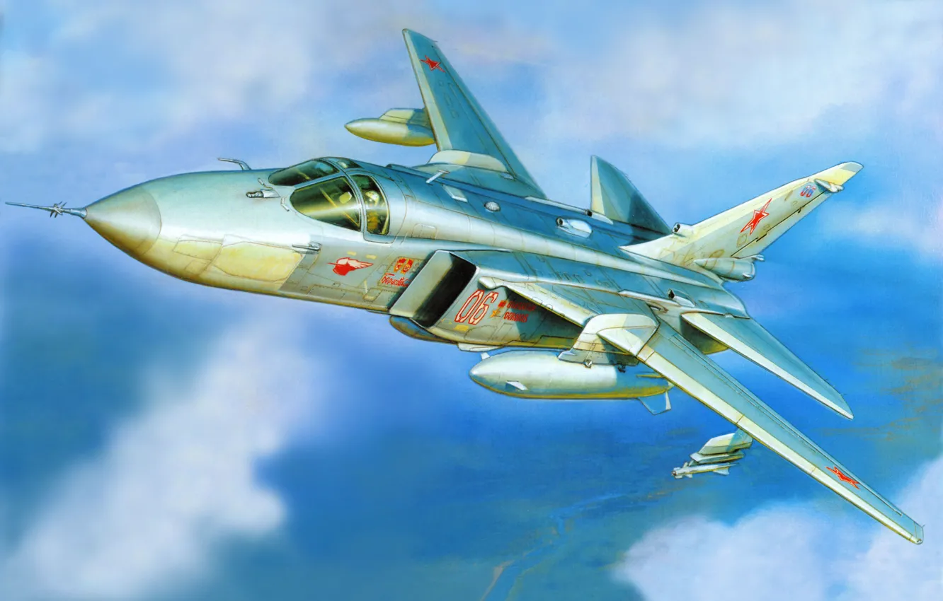 Фото обои рисунок, арт, Су-24МР
