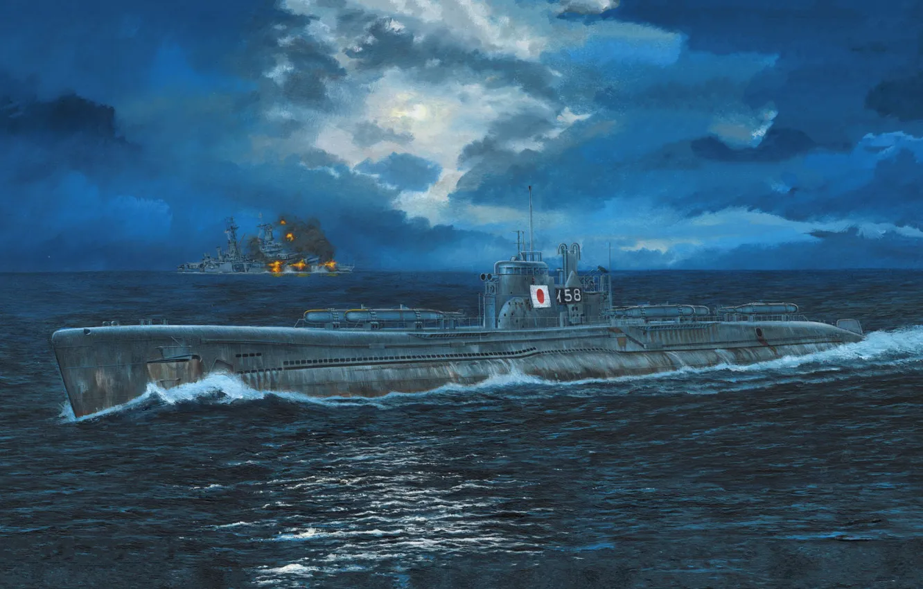 Фото обои подводная лодка, IJN, Type B, ВМС Японии, Кайтэн, I-58