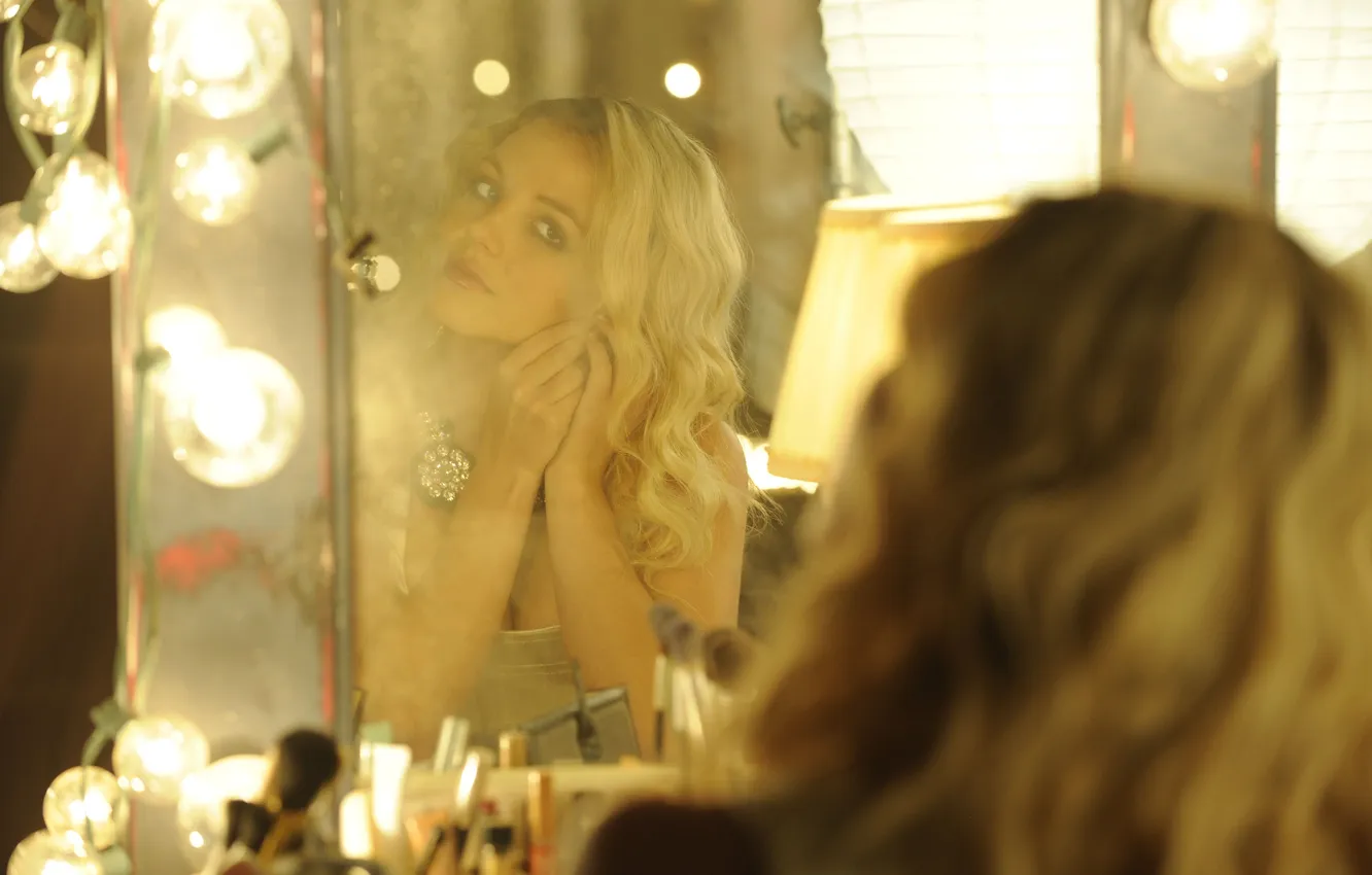 Фото обои девушка, зеркало, певица, Britney Spears, лампочки, Бритни Спирс
