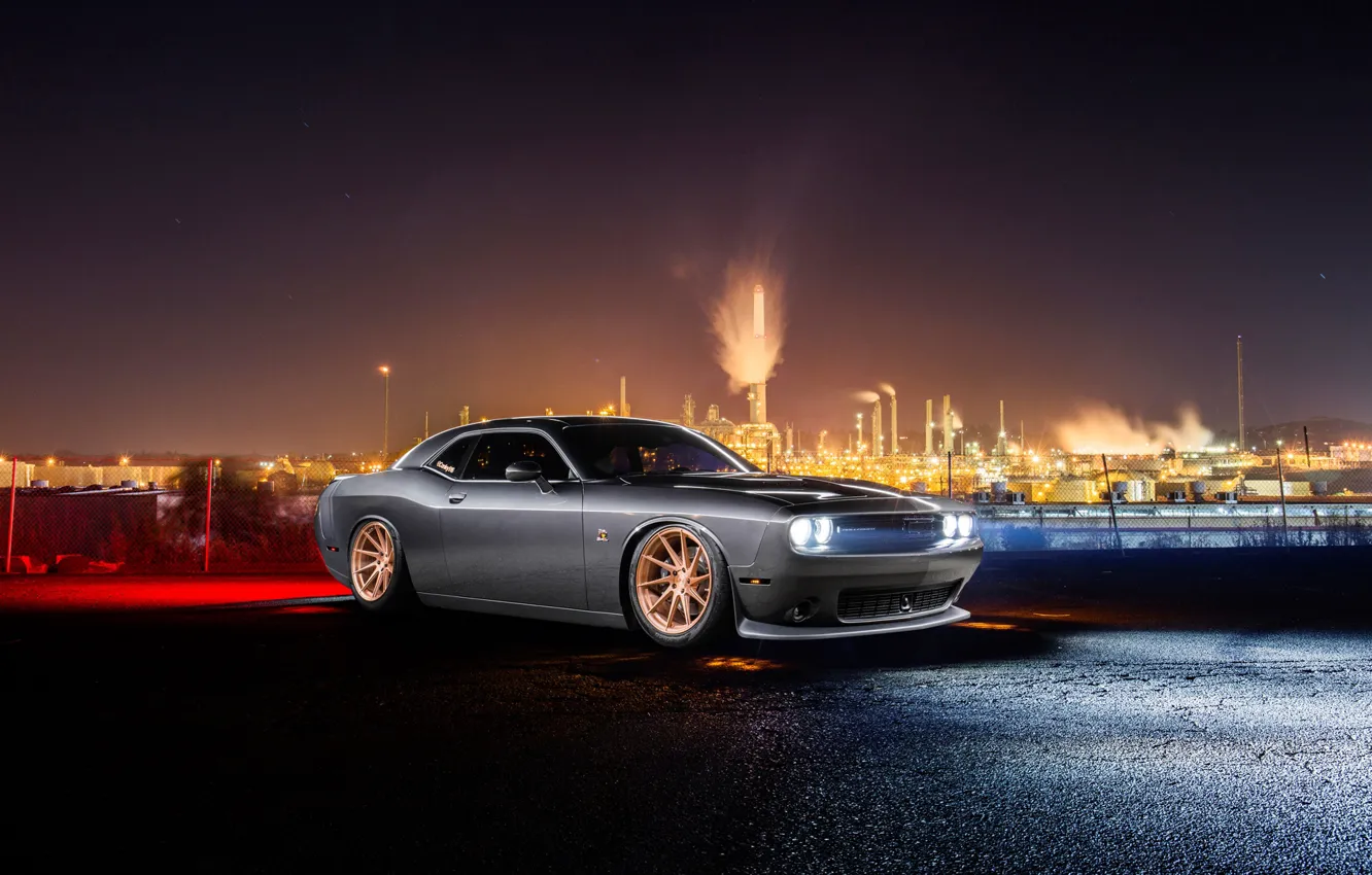 Фото обои Dodge, Challenger, Car, Front, Avant Garde Wheels