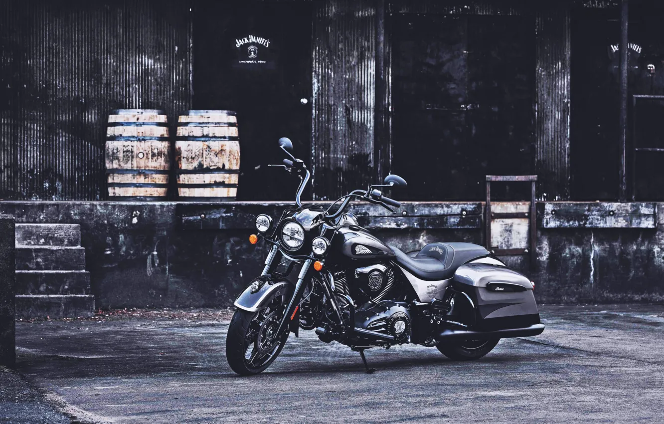 Фото обои Custom, Indian, Motorcycle, Indian Springfield Dark Horse, The Jack Daniel's Limited Edition