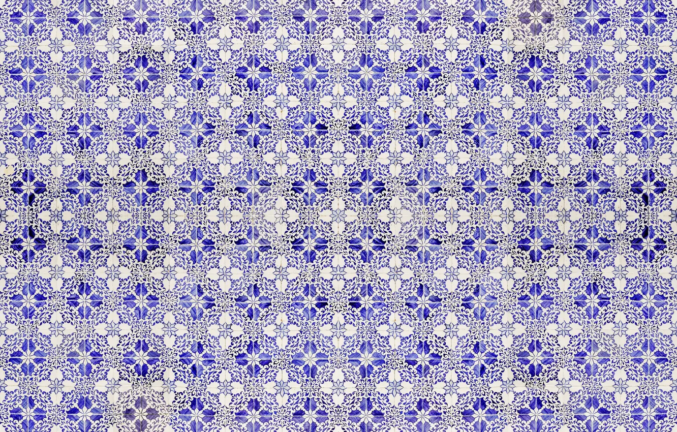 Фото обои мозаика, фон, узор, текстура, white, Blue, pattern, Mosaic