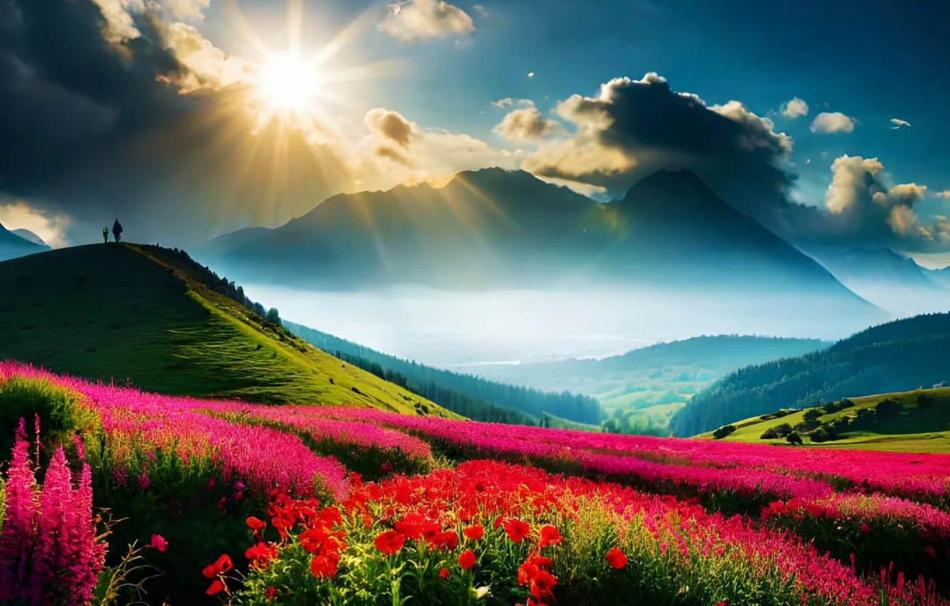 Фото обои Art, scenic, sun