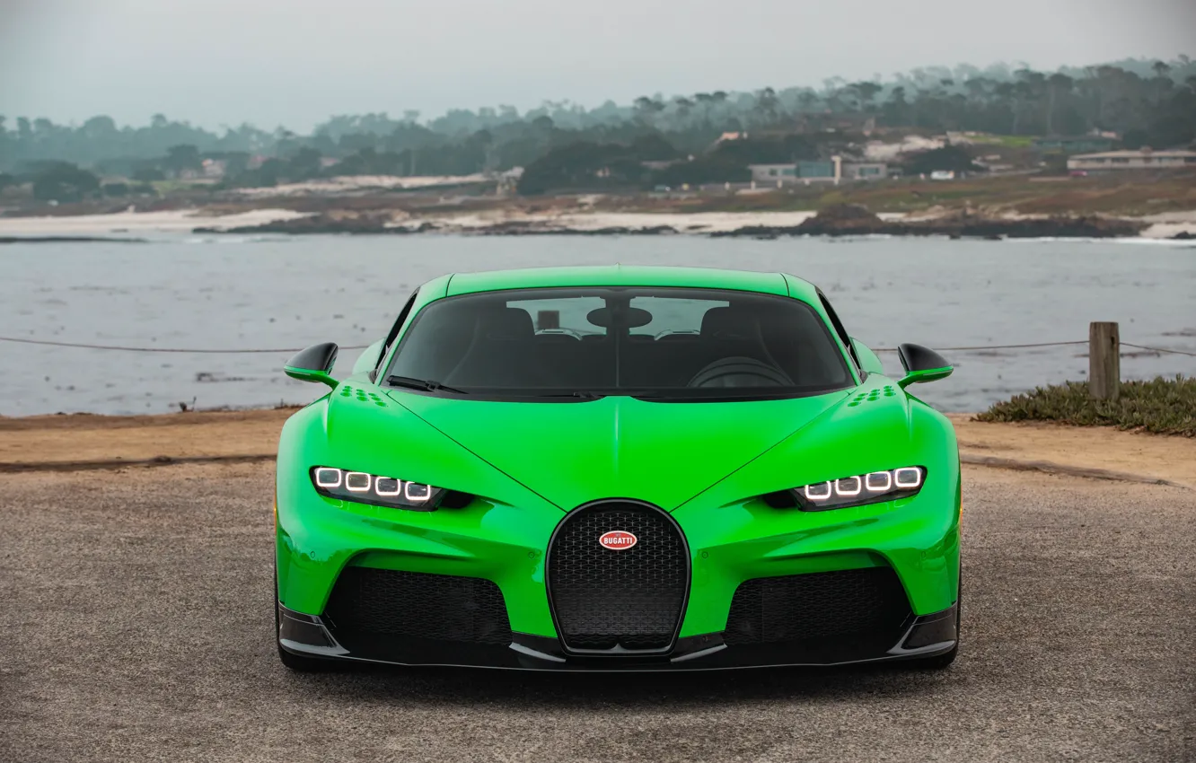 Фото обои Bugatti, Car, Green, Super, Chiron